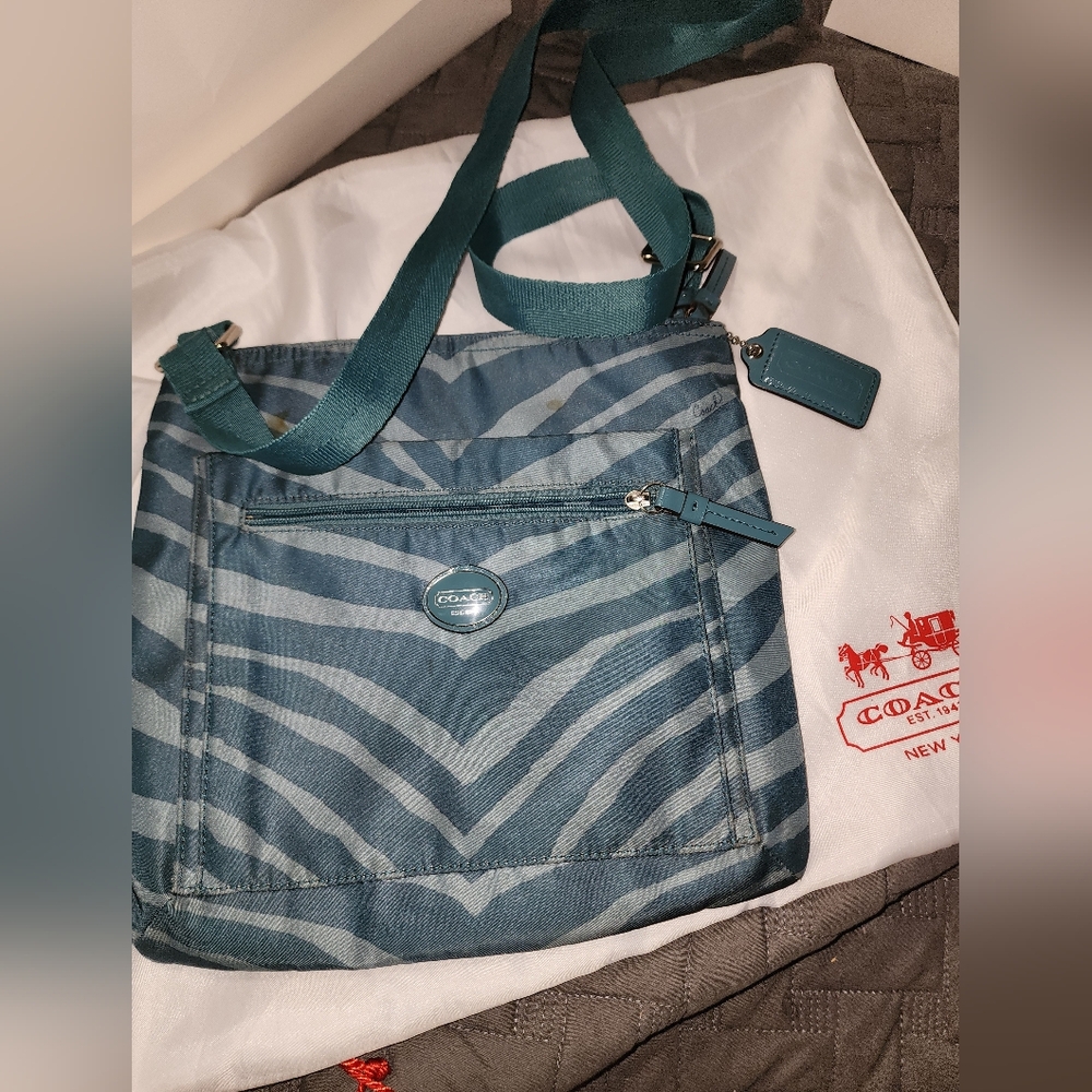 Coach Devin Zebra Pattern Getaway Crossbody